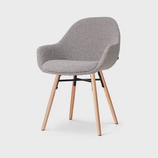 Nolon Nena-Mae Eetkamerstoel Bouclé Taupe - Armleuning - Stof