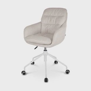 Nolon Nout-Mia Bureaustoel Beige - met Armleuning - Wit