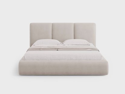Bedframe Nicolas chenille met opbergruimte en hoofdbord 140 x 200 cm | Cosmopolitan Design