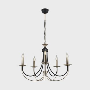 Lucea Kroonluchter Ferra, antiek messing, 5-lamps