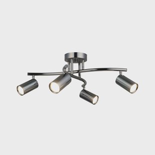 Lucea Plafondspot Spotte, zwart-chroom, 4-lamps