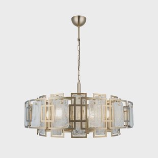 Lucea Kroonluchter Karmella, Ø 65 cm antiek messing 8-lamps