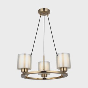 Lucea Kroonluchter Ressa, Ø 44 cm, antiek messing, 3-lamps.