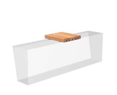 Houten zitting recht 45x50cm.