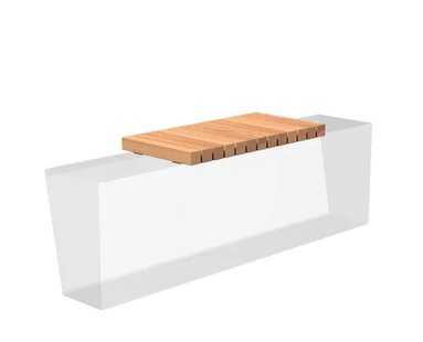 Houten zitting recht 99x50cm.