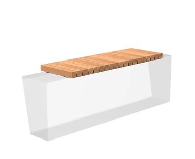 Houten zitting recht 145x50cm.