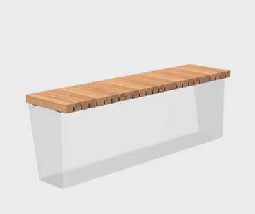 Houten zitting recht 199x50cm.