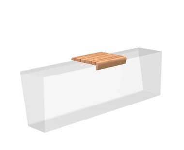 Houten zitting afgerond 50x50cm.