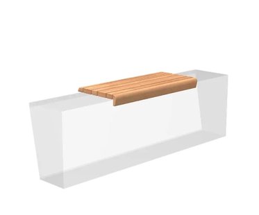 Houten zitting afgerond 100x50cm.