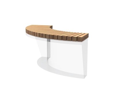 Houten zitting binnenbocht recht 100x100cm.