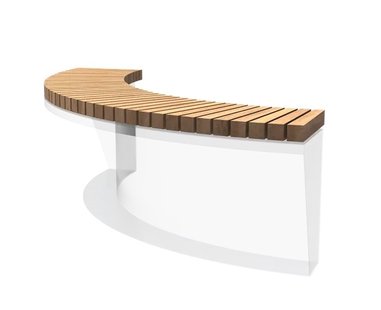 Houten zitting binnenbocht recht 150x150cm.