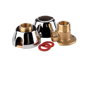 Muurplaatkoppeling Opbouw Best Design Square Met Rozetten 3/4&apos;&apos;x15mm Chroom