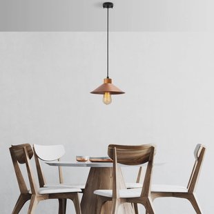 Opviq Hanglamp GMN-00003 1-lamp houtdetail koper Opviq Hanglamp GMN-00003 1-lamp houtdetail koper