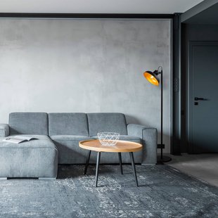 Opviq Vloerlamp Lik 4036, kantelbare kap, zwart/goud