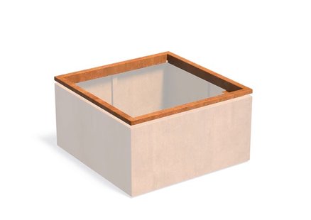 Cortenstaal rand CARREZ in-lite ready 120x120cm.