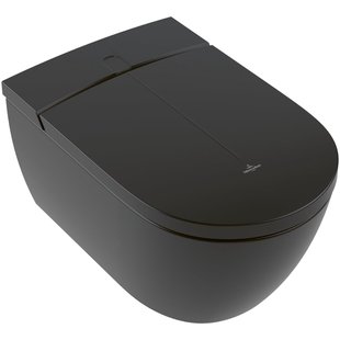 Villeroy & Boch Viclean I100 Douche WC - spoelrandloos - directflush - CeramicPlus - Pure black (mat zwart) v0e100r7