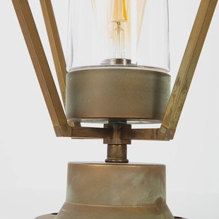 Moretti Luce Sokkellamp Gemstone 3455, antiek messing/helder