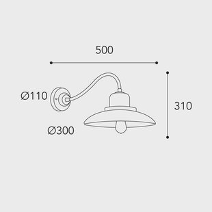 Moretti Luce Wandlamp Patio 1690, antiek messing