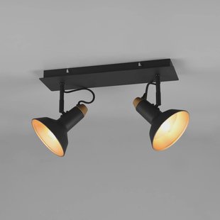 Trio Lighting Plafondspot Roxie zwenkbaar 2-lichts zwart mat
