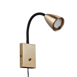 Trio Lighting Wandlamp Wanda met stekker, mat messing