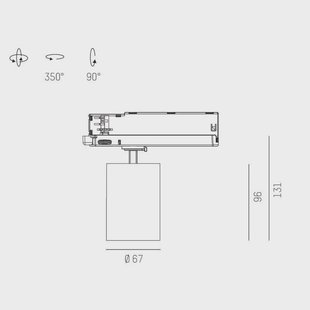 Molto Luce Mova railspot 67mm zwart 3-fase