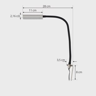 Lindby LED leeslamp Flexola, nikkel, hoekig, metaal, stekker