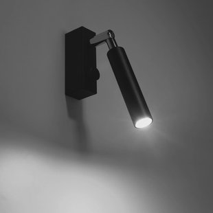 Euluna Nicanor wandspot, zwart/chroom