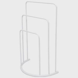 MSV Handdoeken rek badkamer - wit chroom metaal - 50 x 75 cm