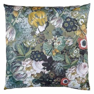 Sierkussen Bloemenprint - Groen - Fluweel