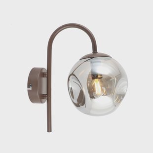 Lindby wandlamp Valentina, E14, rookgrijs, glas, 28,6 cm