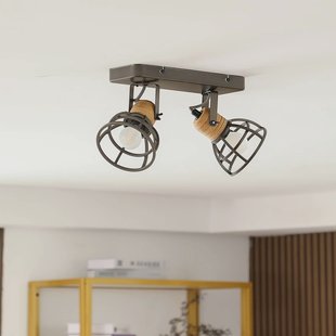 Lindby Arinthea plafondspot, 2-lamps, zwart, staal, E14