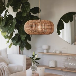 PR Home Zuri hanglamp van rotan, Ø 51 cm