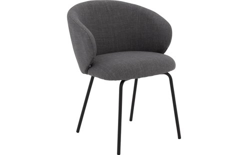 Goossens Stoel Noomi donkergrijs stof met armleuning,