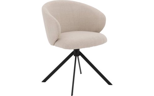 Goossens Stoel Noomi beige stof met armleuning,