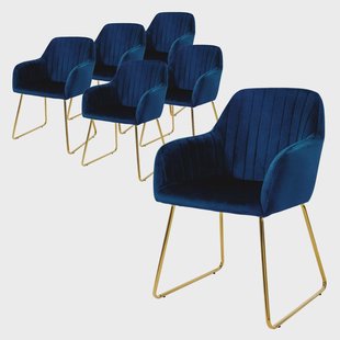 Set van 6 eetkamerstoelen Mili velvet | ML-Design Set van 6 eetkamerstoelen Mili velvet | ML-Design