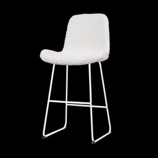 Nino-Fé barkruk teddy gebroken wit - wit onderstel - 75 cm