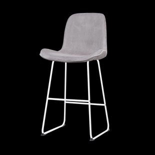 Nino-Fé barkruk rib warm grijs - wit onderstel - 75 cm