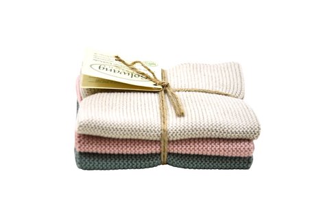 Solwang Design - vaatdoekjes - set van 3 - delicate pastel combi
