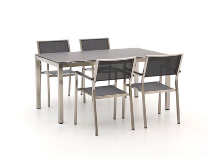 Bernstein Freiburg 160cm dining tuinset 5-delig stapelbaar - Laagste prijsgarantie!