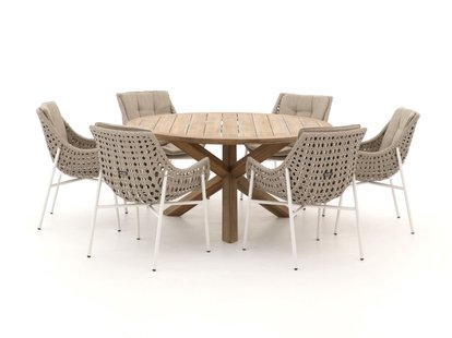 Manifesto Novara/ROUGH-Y ø150cm dining tuinset 7-delig - Laagste prijsgarantie!