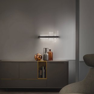 Masiero LED wandlamp Ribbon A65, messing, Up- & Downlight