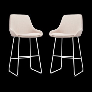 Nino-Isa barkruk beige - wit onderstel - 75 cm - set van 2 Nino-Isa barkruk beige - wit onderstel - 75 cm - set van 2