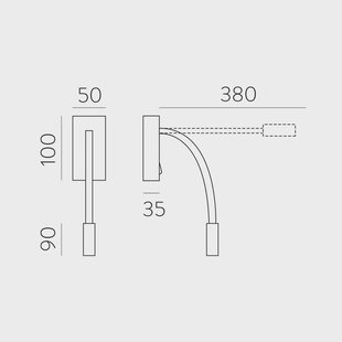 ACB ILUMINACIÓN LED leeslamp Cio, schakelaar, flexarm, 930, zwart