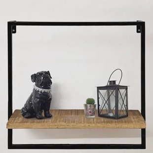 SVJ Wandrek Vierkant - 25 x 50 x 50 cm - Metaal - Zwart|Bruin SVJ Wandrek Vierkant - 25 x 50 x 50 cm - Metaal - Zwart|Bruin