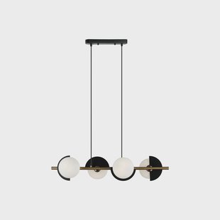 Viokef Darcy hanglamp, zwart/brons, 4-lamps