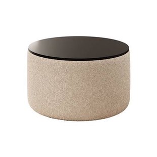 Meubella - Salontafel Marcio - Beige teddystof - Boucle - 75 cm