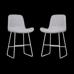 Nino-Fé barkruk lichtgrijs - wit onderstel - 65 cm - set van 2