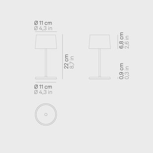 Zafferano Olivia mini 3K tafellamp capri blauw