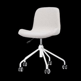 Nout-Fé bureaustoel bouclé beige - wit onderstel