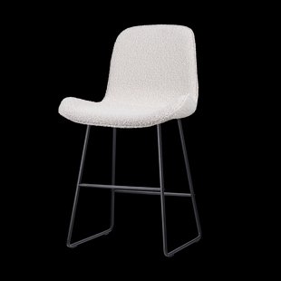 Nino-Fé barkruk bouclé beige - zwart onderstel - 65 cm